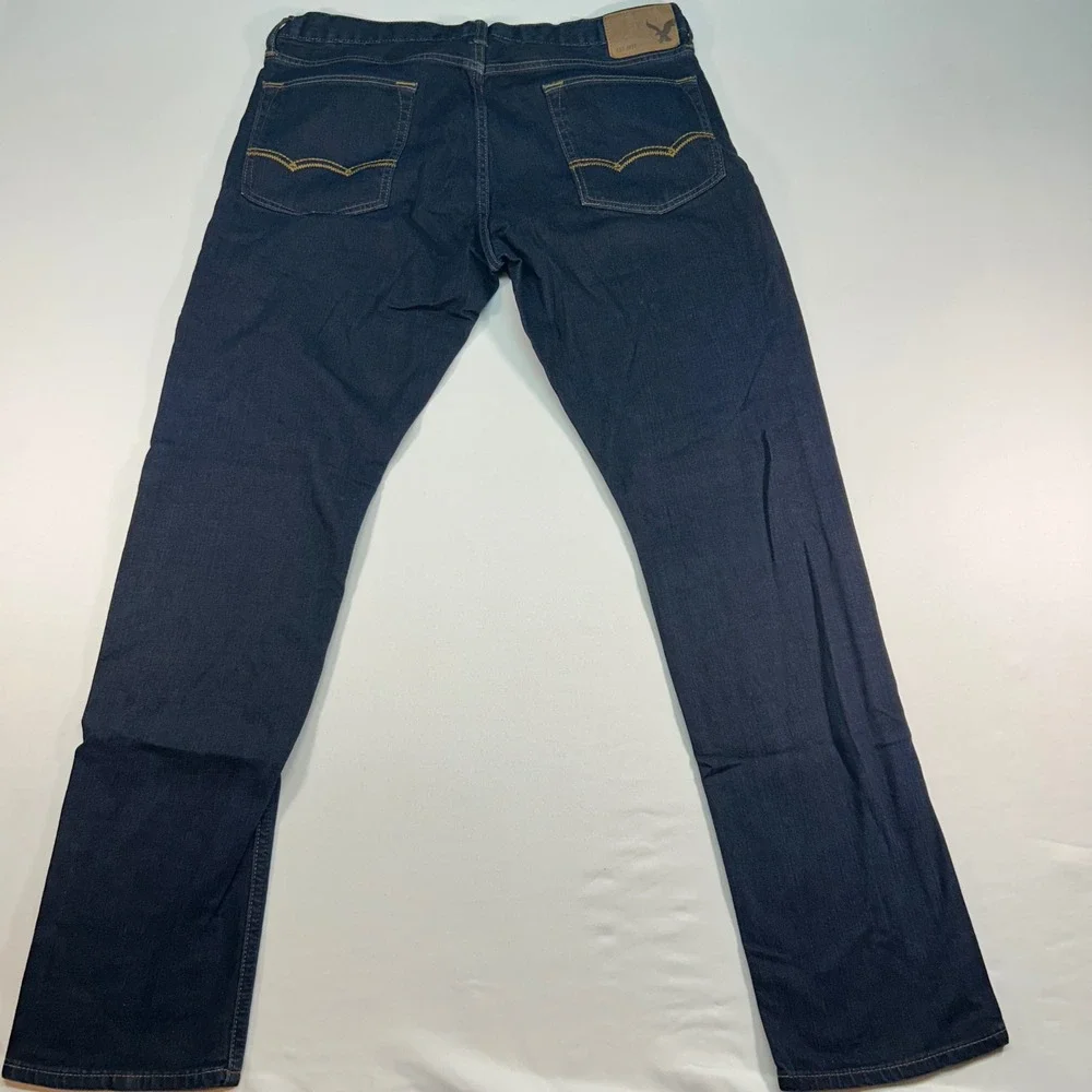 American Eagle Outfitters Slim Straight Dark Wash Jeans Mens 36x34 Stretch Denim